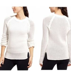 Athleta Derek Lam IOC Crosswalk Open Knit Sweater White Crewneck Women's Size XS